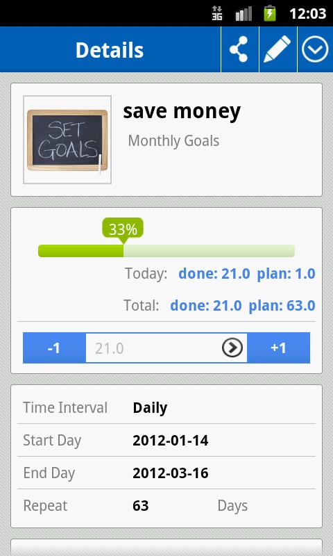 goaltracker for android
