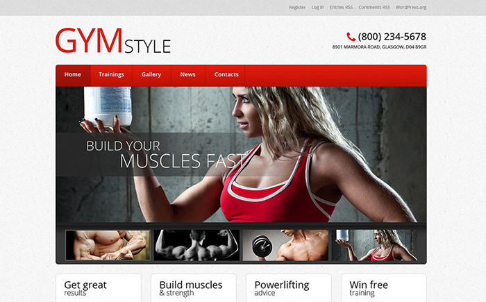 GymStyle WordPress Theme
