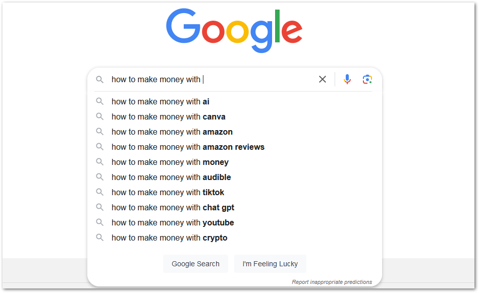 Top 10 how to make money searches